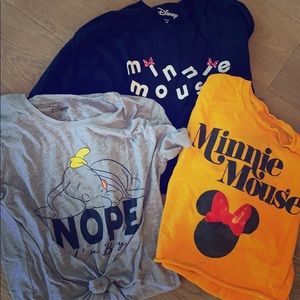 Three Disney shirts, all size medium